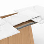 Voir la diapositive 6 : ID MARKET Table à manger extensible rectangle RHONDA 6-10 personnes plateau marbre blanc ALASKA et bois façon hêtre 160-200 cm
