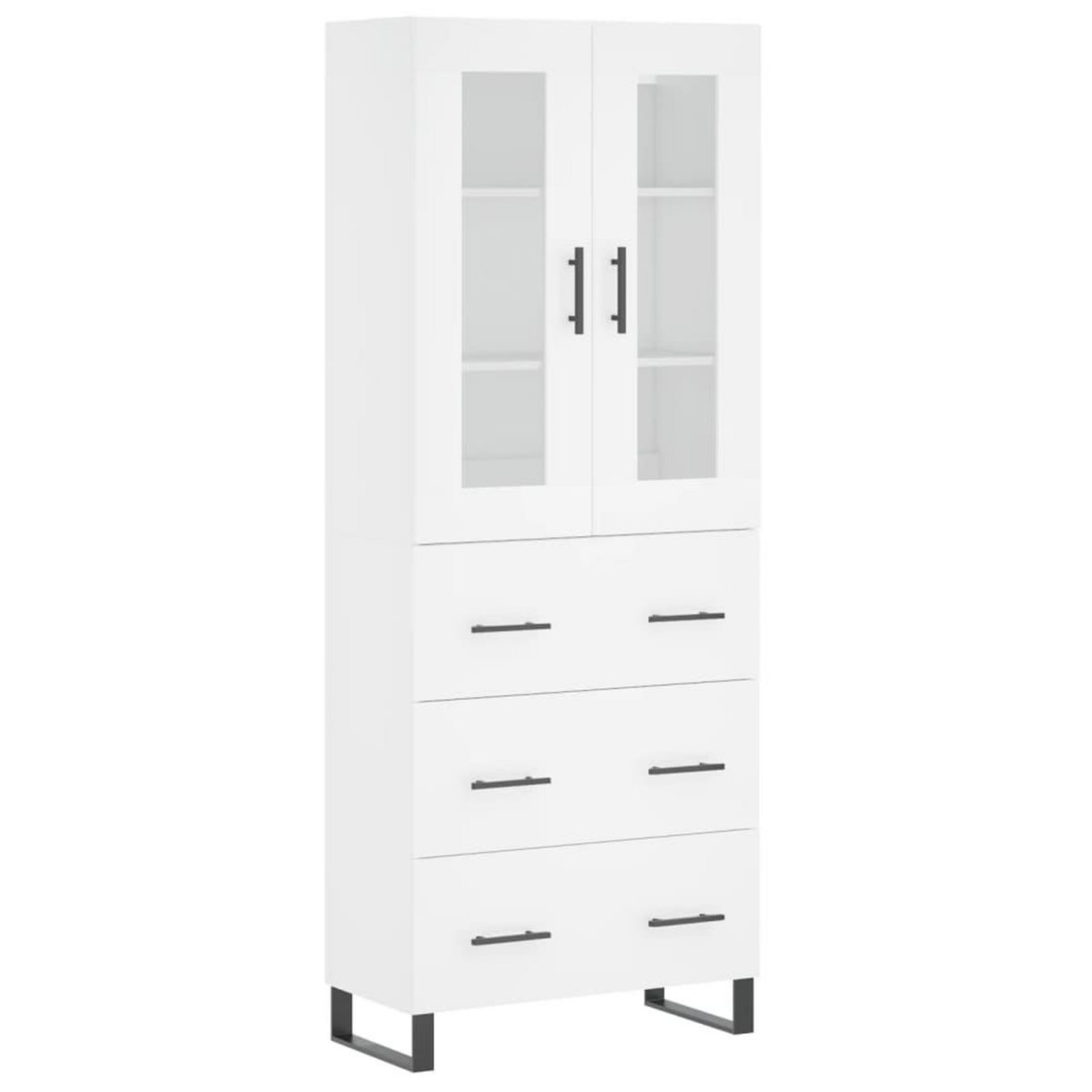 VIDAXL Buffet haut Blanc 69,5x34x180 cm Bois d'ingenierie