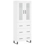 Voir la diapositive 2 : VIDAXL Buffet haut Blanc 69,5x34x180 cm Bois d'ingenierie