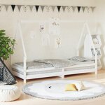 VIDAXL Cadre de lit pour enfants blanc 90x200 cm bois de pin massif