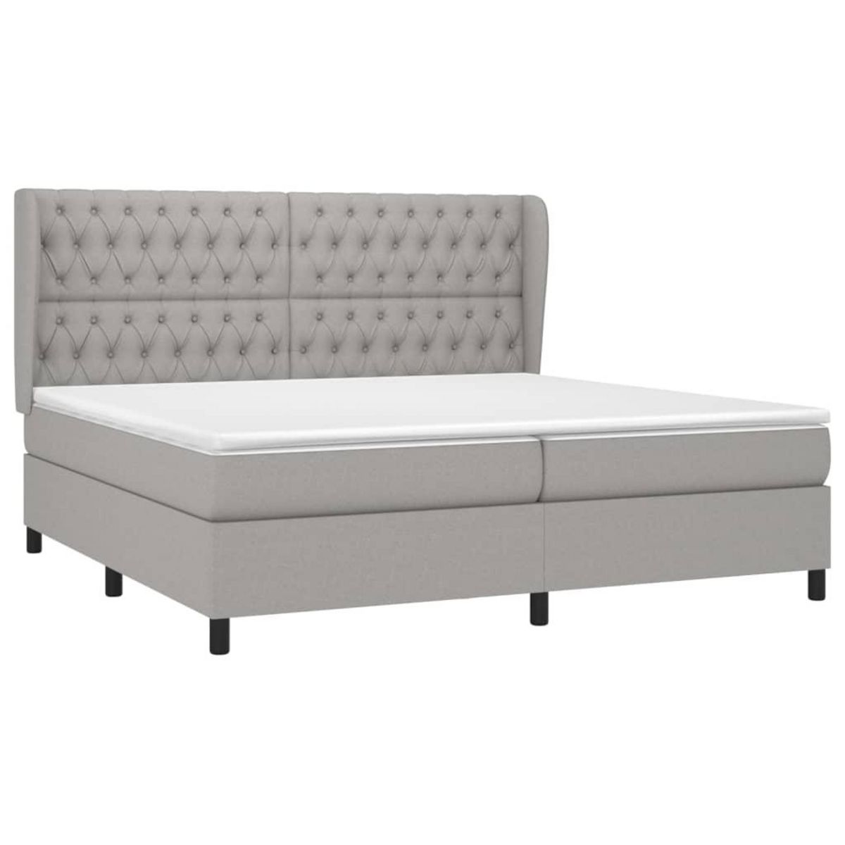VIDAXL Sommier a lattes de lit avec matelas Gris clair 200x200cm Tissu