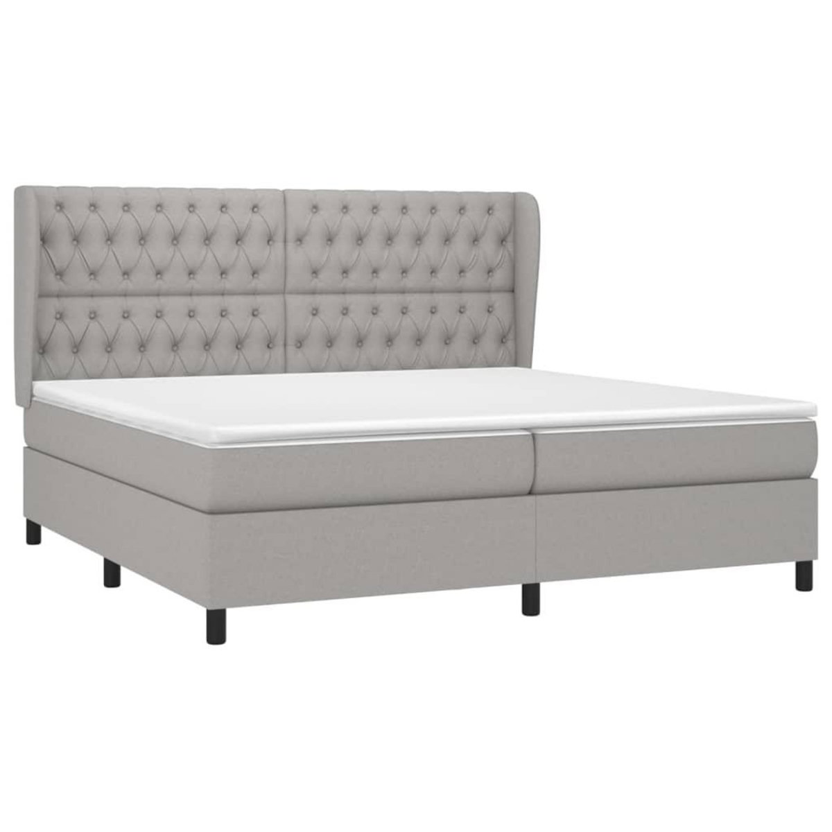 VIDAXL Sommier a lattes de lit avec matelas Gris clair 200x200cm Tissu
