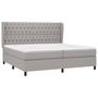 Voir la diapositive 3 : VIDAXL Sommier a lattes de lit avec matelas Gris clair 200x200cm Tissu