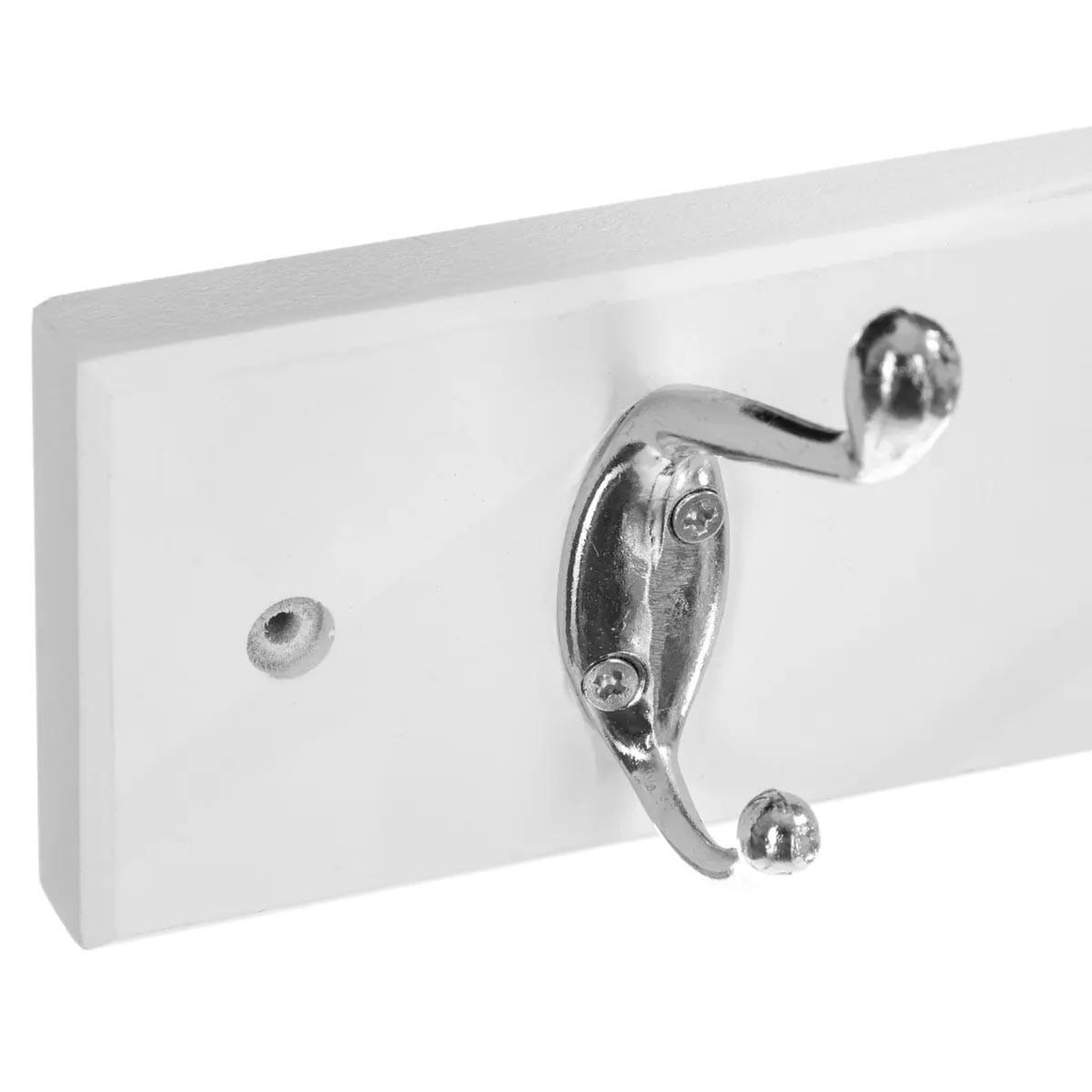 Voir la diapositive 2 : FIVE Patère en bois & métal  4 têtes  42cm blanc
