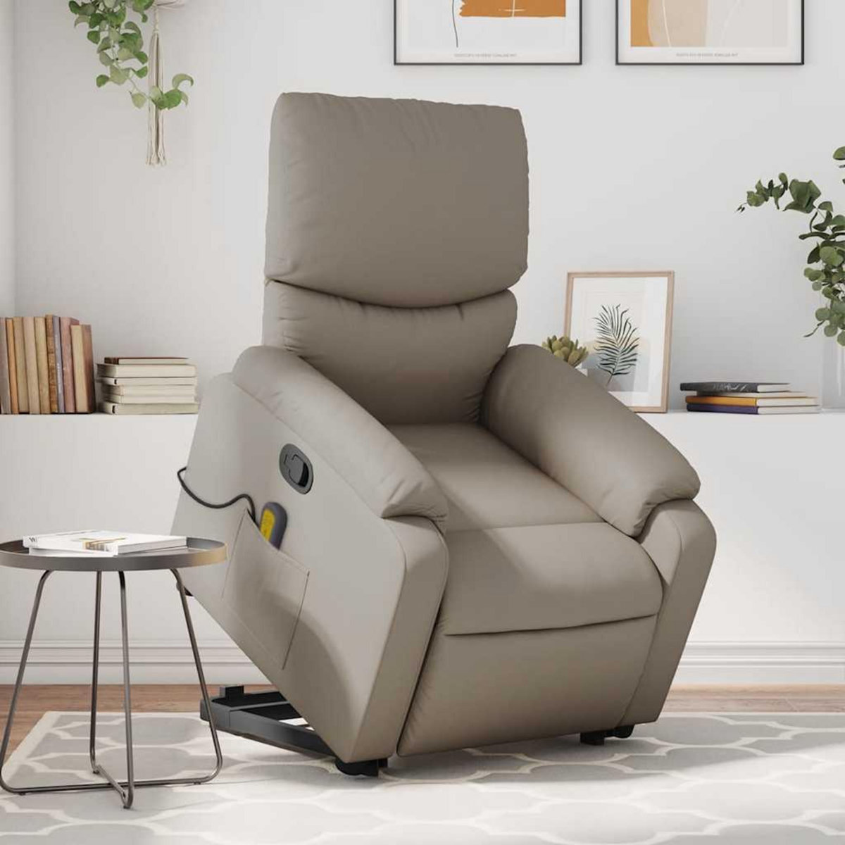 VIDAXL Fauteuil inclinable de massage Cappuccino Similicuir