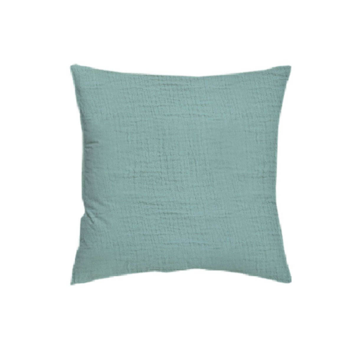 Coussin déco uni déhoussable en gaze de coton 