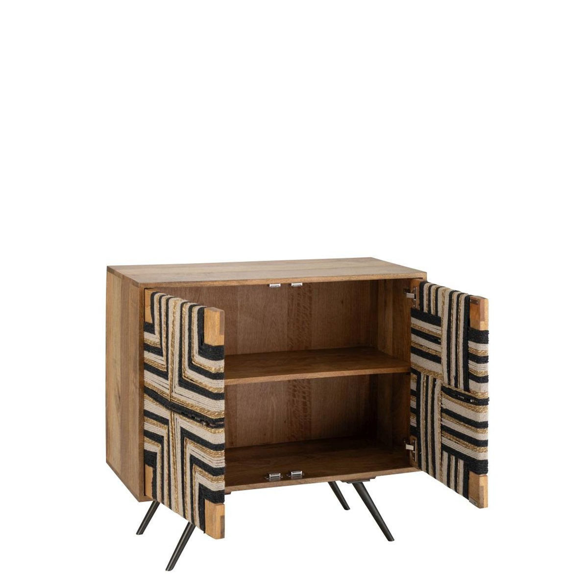 Paris Prix Buffet 2 Portes en Bois  Fils Tissés  92cm Multicolore
