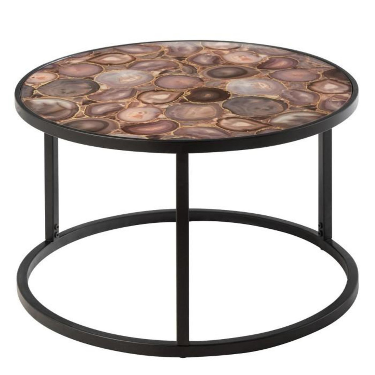 Paris Prix Table Basse Ronde  Aver  60cm Marron & Noir