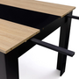 Voir la diapositive 5 : ID MARKET Table à manger extensible rectangle GEORGIA 6-10 personnes noire et imitation hêtre 140-220 x 90 cm