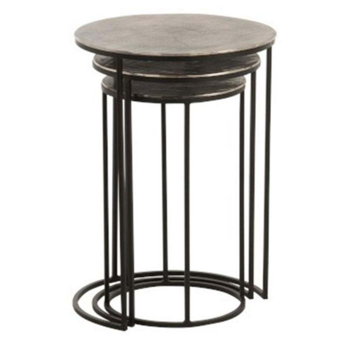 Paris Prix Lot de 3 Tables Gigognes Design  Roday  60cm Noir