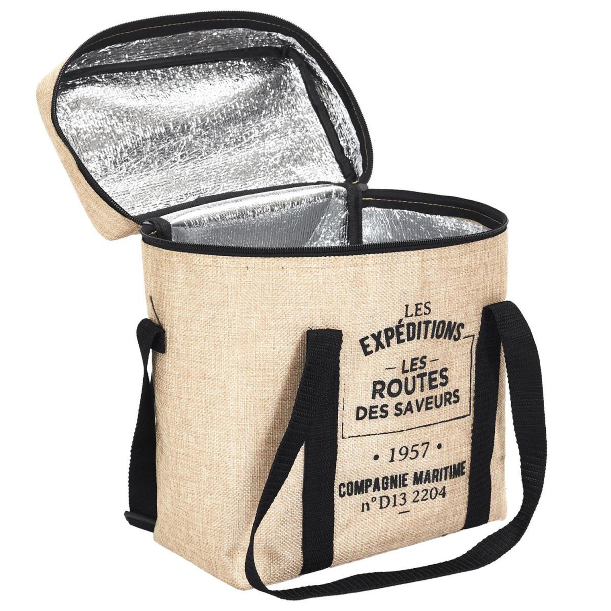 Voir la diapositive 4 : COOK CONCEPT Lunch Bag Fraicheur Isotherme  Effet Jute  30cm Beige