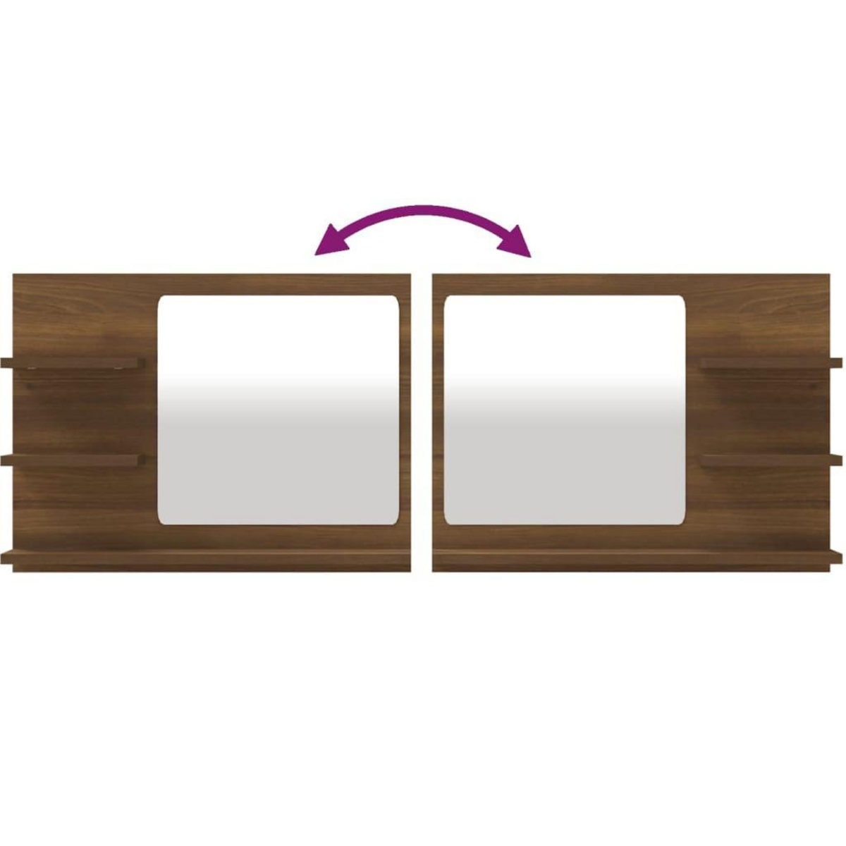 VIDAXL Miroir de bain Chene marron 60x10,5x45 cm Bois d'ingenierie