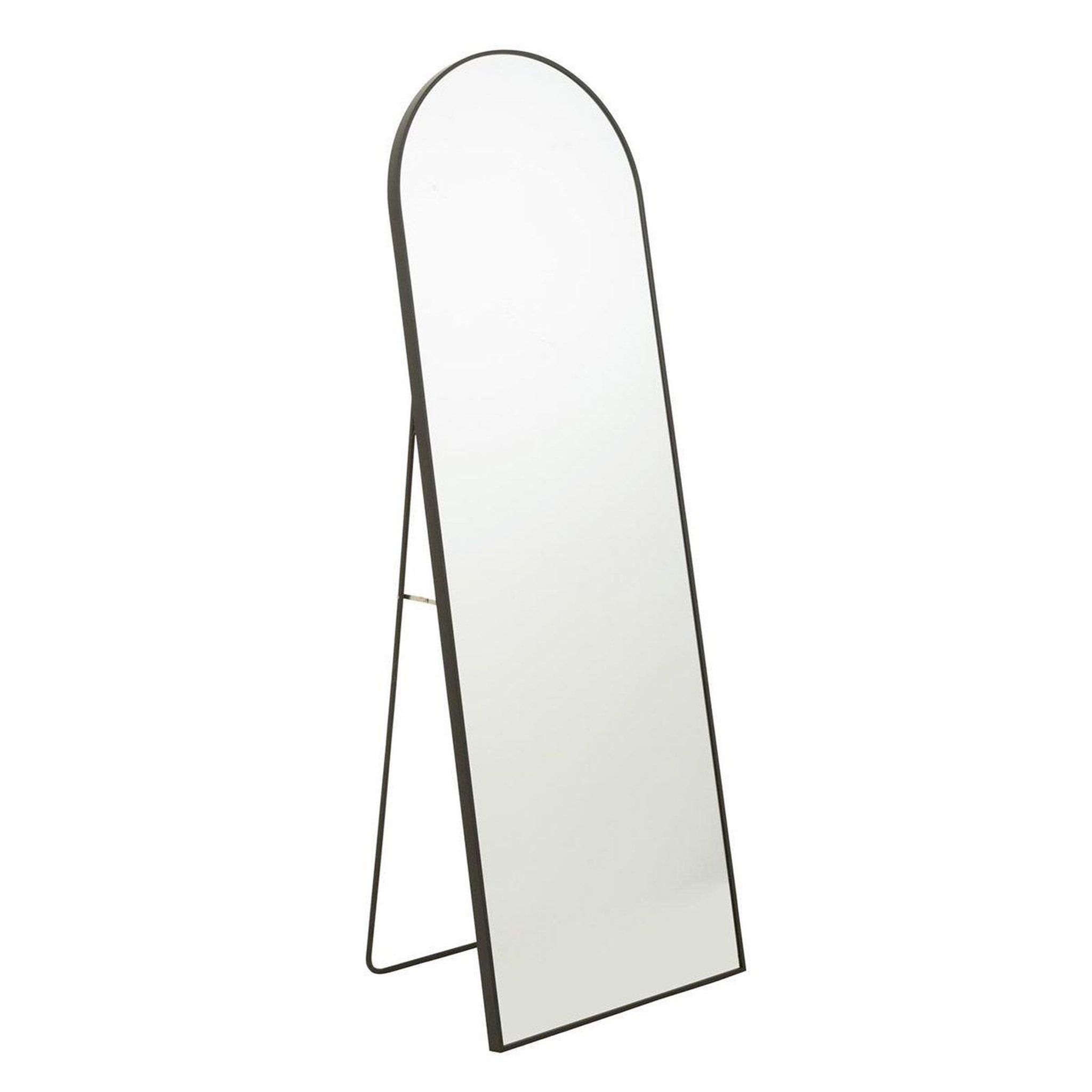 J-LINE Miroir sur Pied Arrondi  Lazaro  150cm Noir