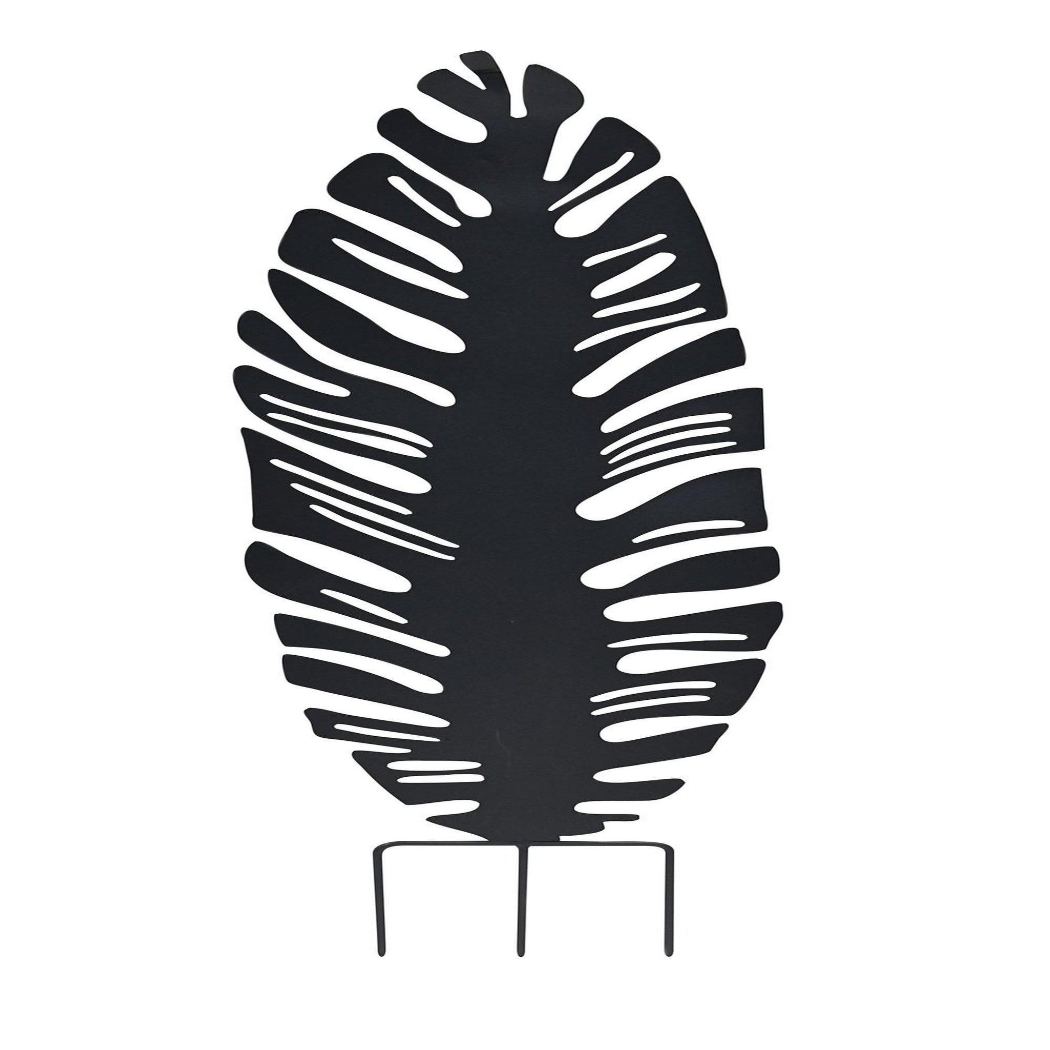 CENTRALE BRICO Déco en métal à planter Feuille - 40x130 cm - anthracite