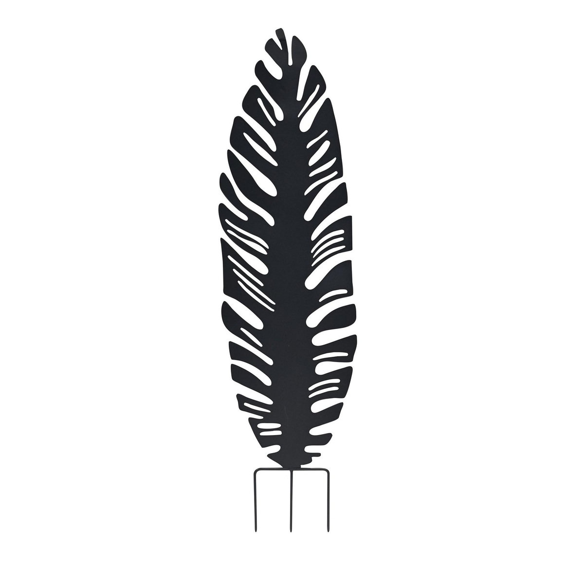 CENTRALE BRICO Déco en métal à planter Feuille - 40x130 cm - anthracite