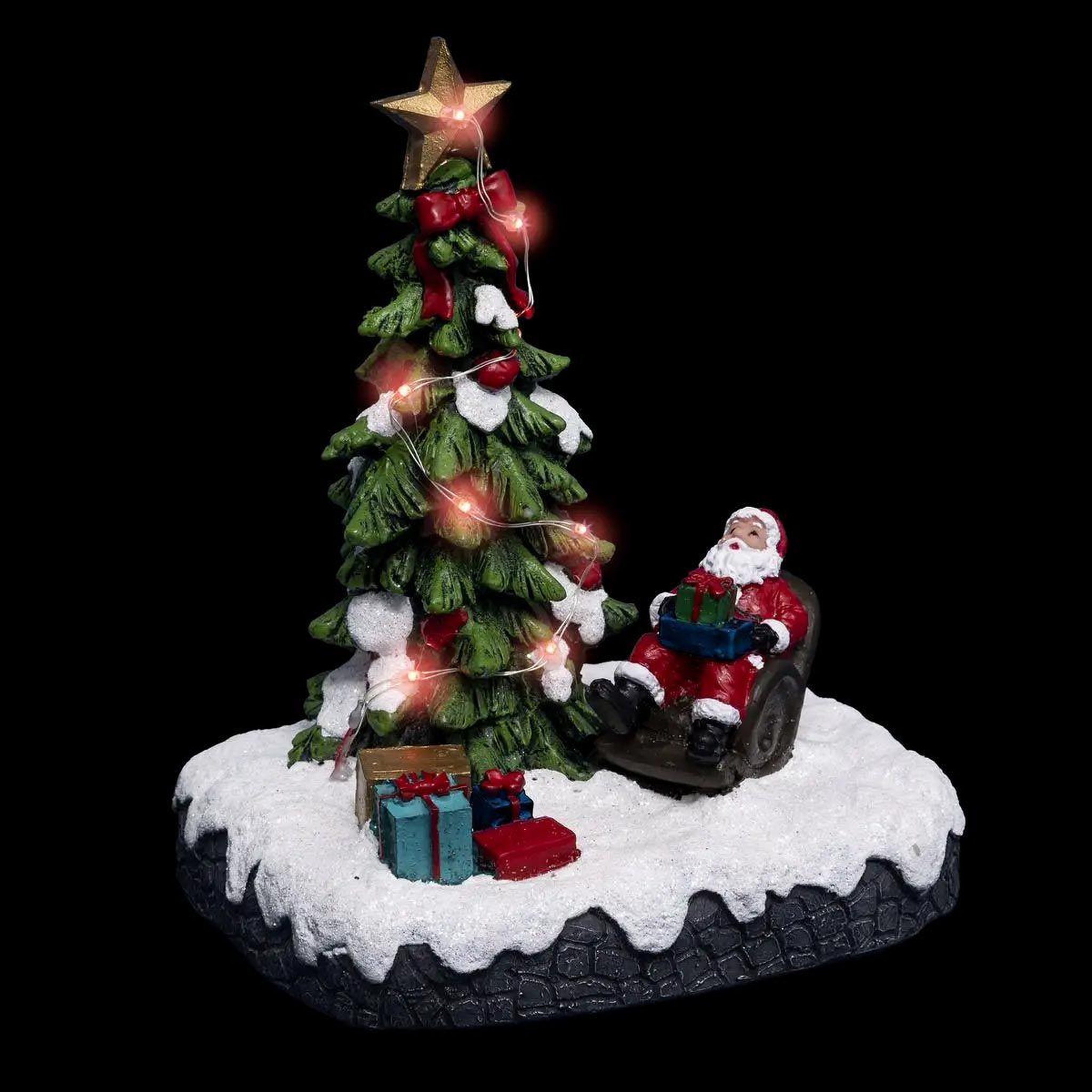 FEERIC LIGHT & CHRISTMAS Village de noël père noël  laponie  18cm multicolore