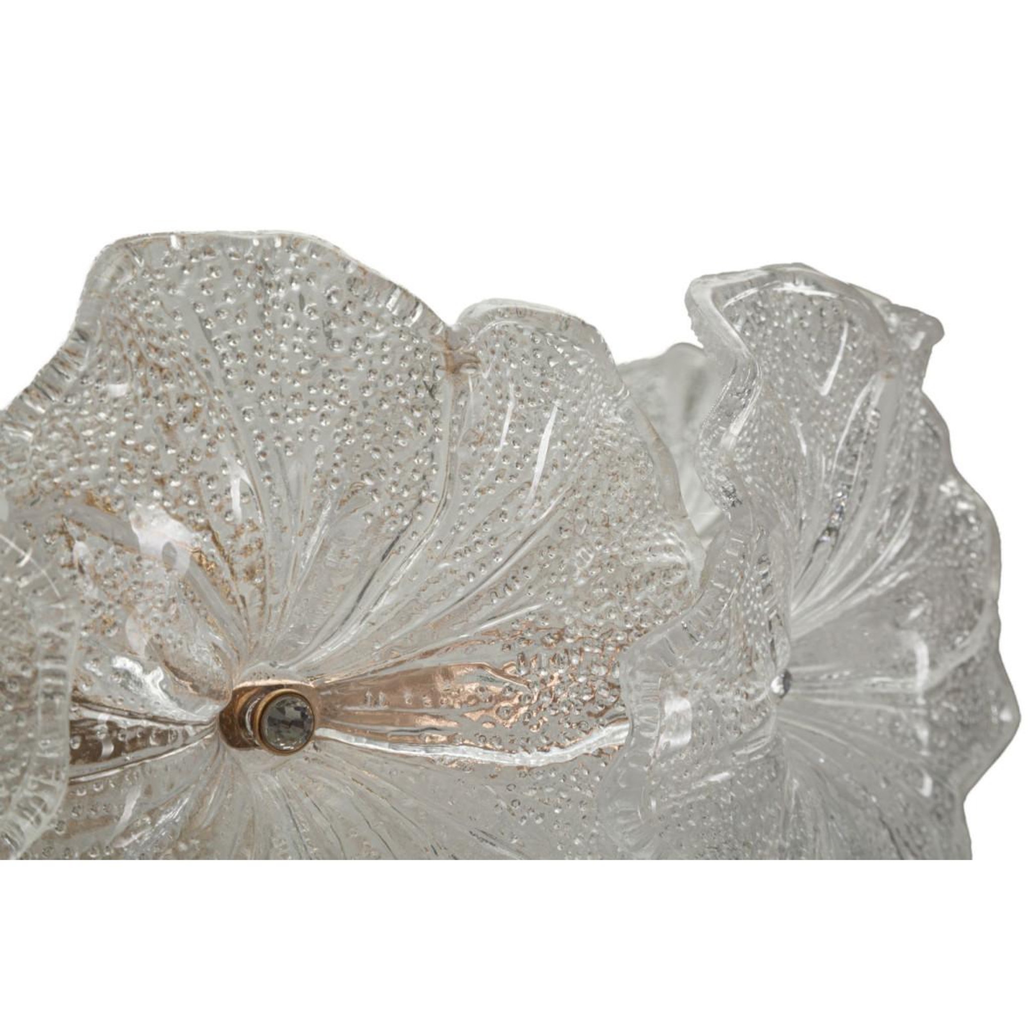 Voir la diapositive 6 : Paris Prix Lustre Fleurs en Verre  Ibiscus  47cm Transparent