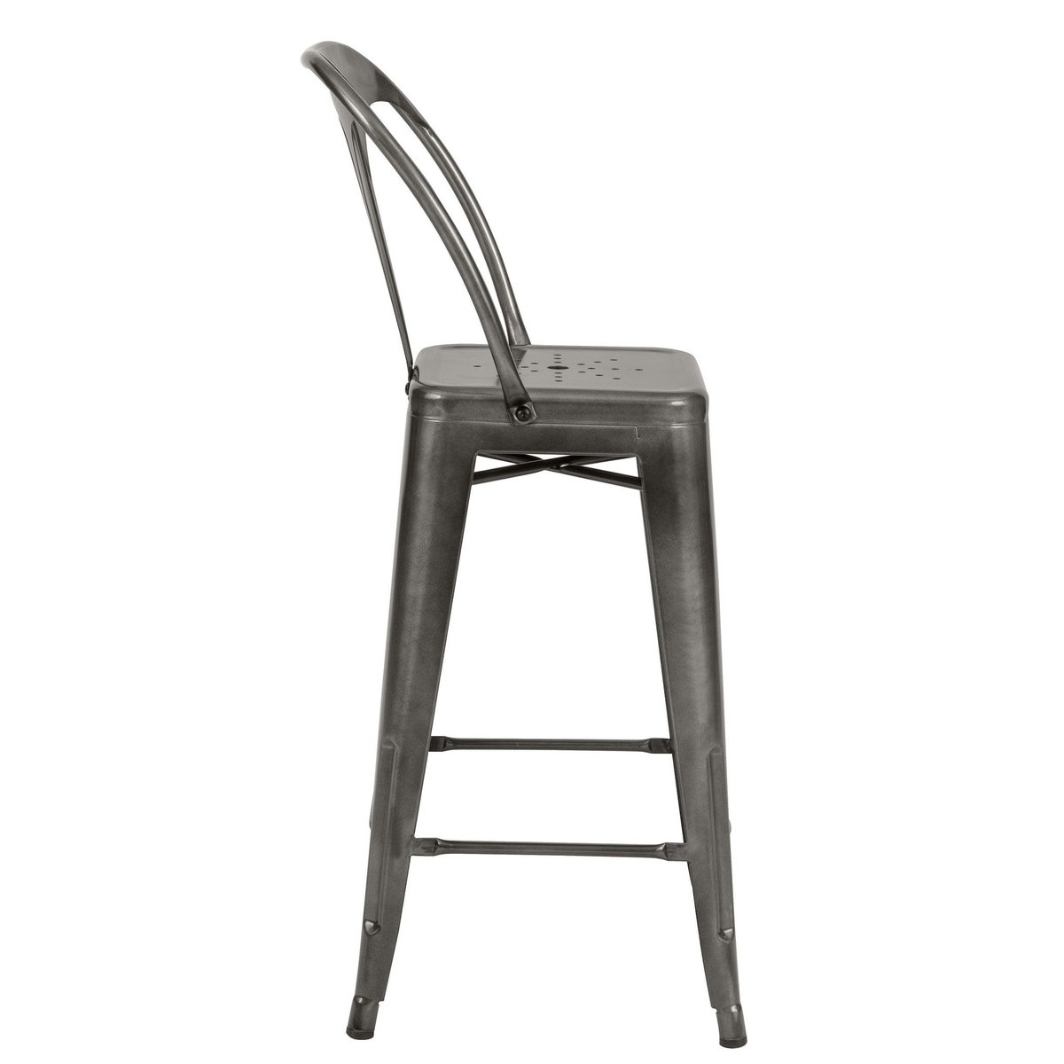 Rendez vous déco Lot de 2 chaises pour îlot central 67 cm en métal chrome - Indus