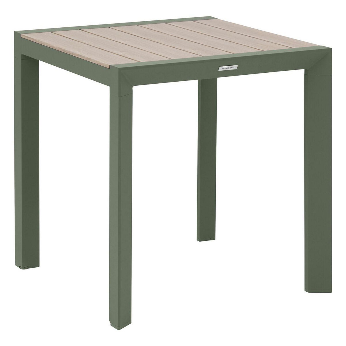 HESPERIDE Table de jardin fixe en aluminium effet bois 2 places EVASION