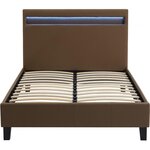 Habitat et Jardin Lit LED  Maria  - 140 x 190 cm - Taupe