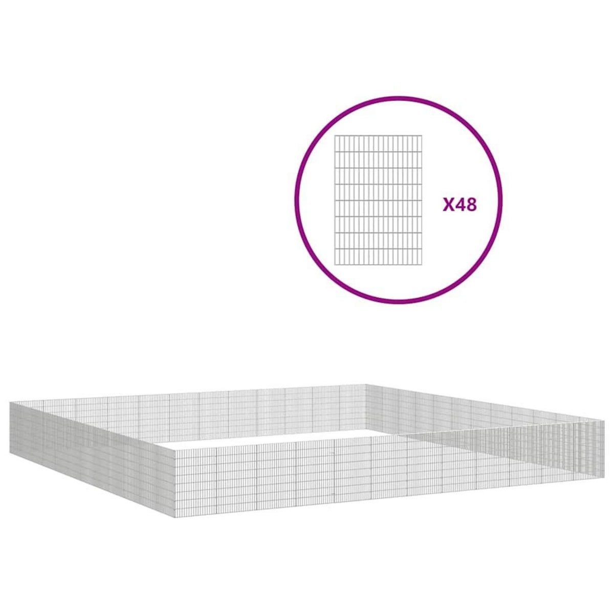 VIDAXL Enclos pour animaux en liberte 48panneaux 54x80cm fer galvanise