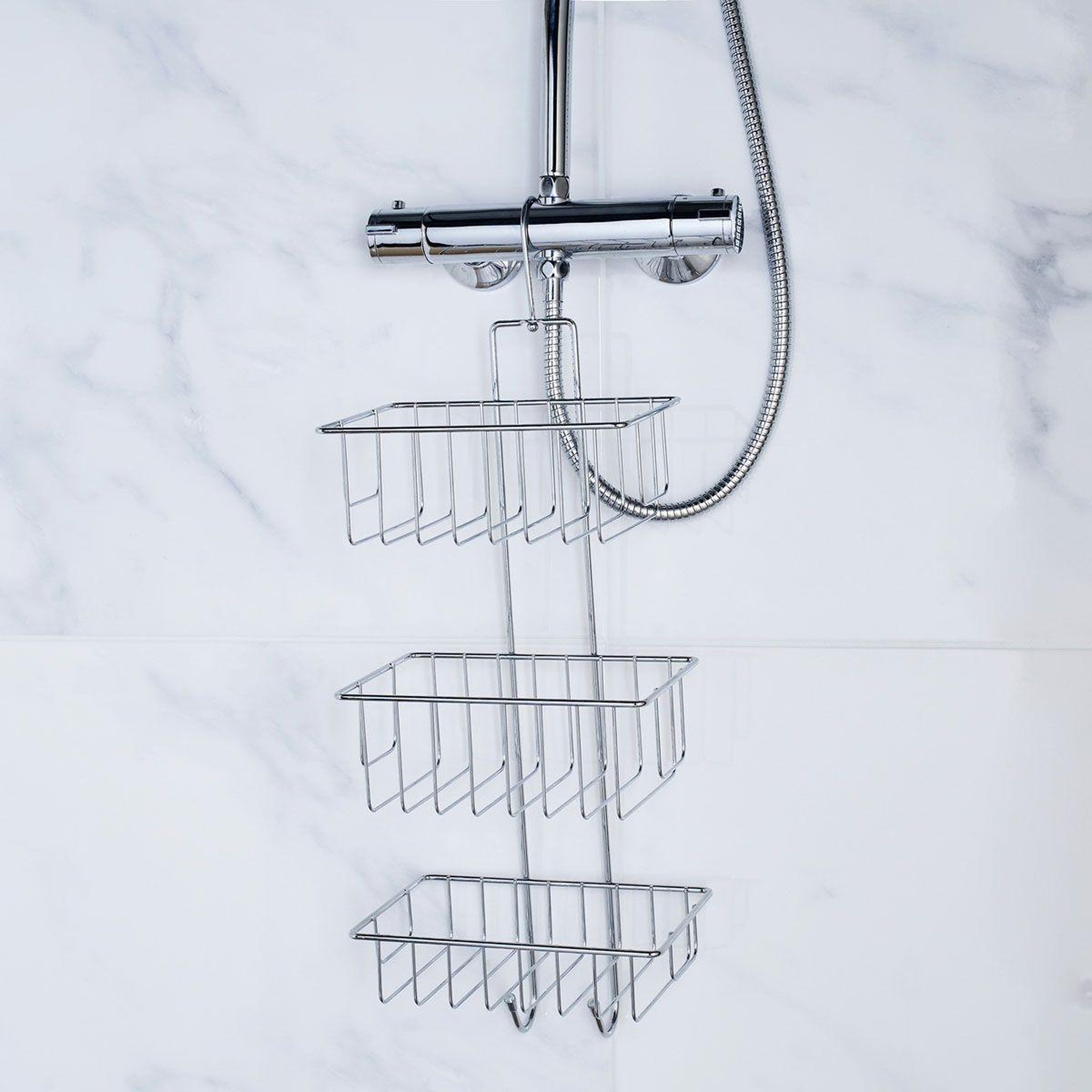 Voir la diapositive 2 : Douceur d'Intérieur Serviteur de douche 3 niveaux  filaire basic  59cm chrome