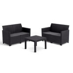 Keter Salon de jardin modulable en résine imitation rotin tressé - Noir - KETER - 4 personnes - MARIE