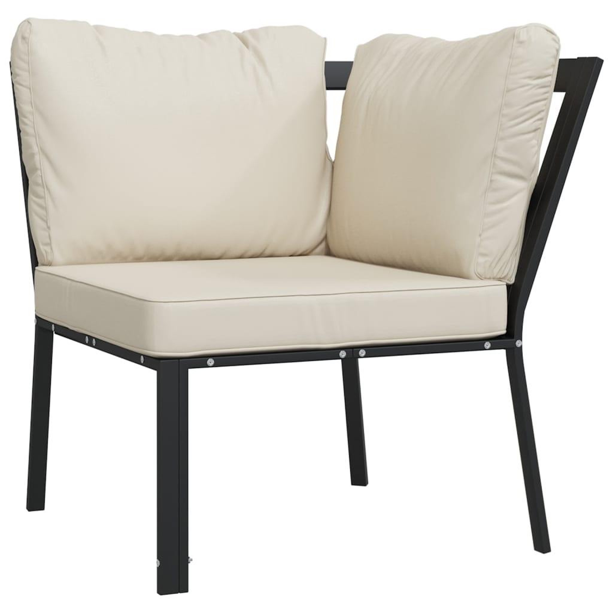 Voir la diapositive 2 : VIDAXL Chaise de jardin avec coussins sable 76x76x79 cm acier