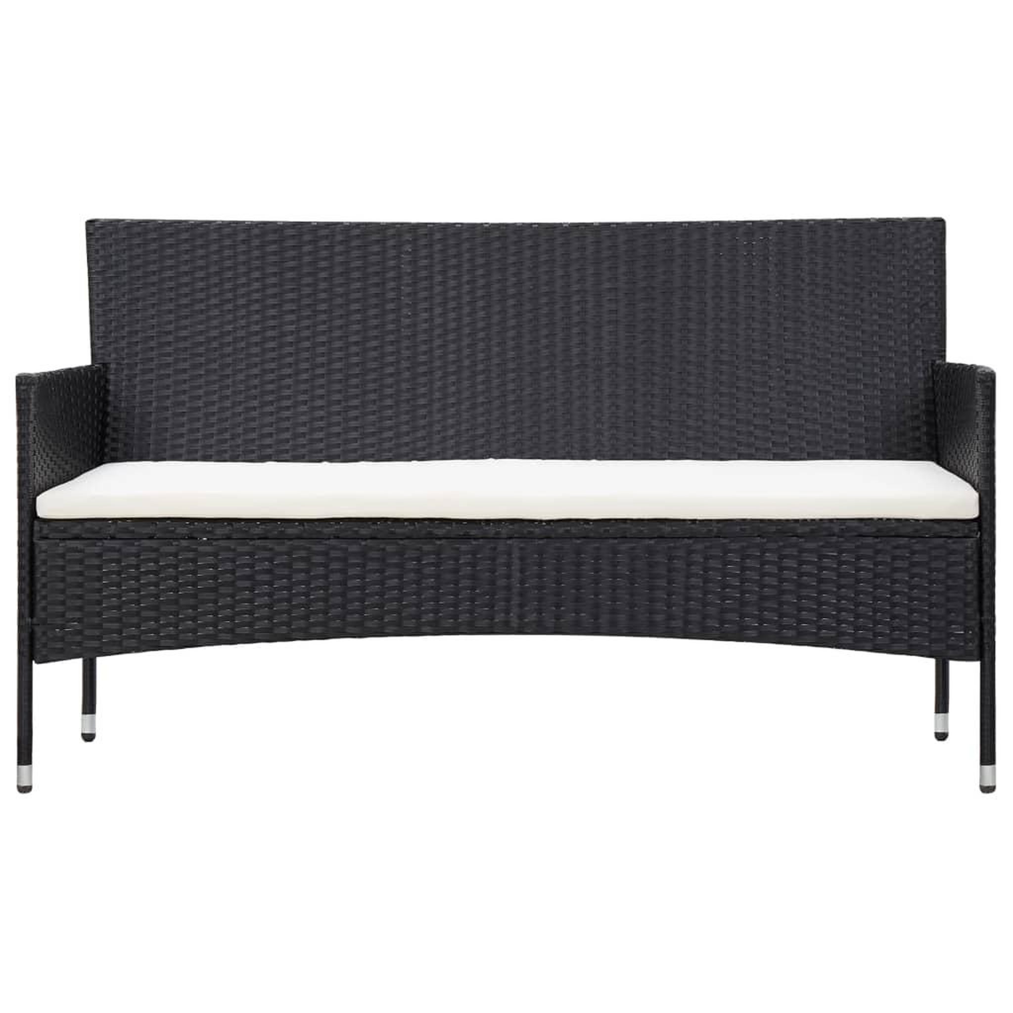 Voir la diapositive 4 : VIDAXL Salon de jardin 5 pcs avec coussins resine tressee noir
