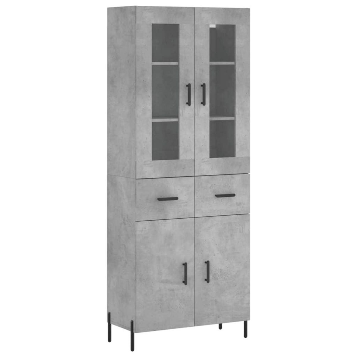 VIDAXL Buffet haut Gris beton 69,5x34x180 cm Bois d'ingenierie
