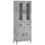 Voir la diapositive 2 : VIDAXL Buffet haut Gris beton 69,5x34x180 cm Bois d'ingenierie