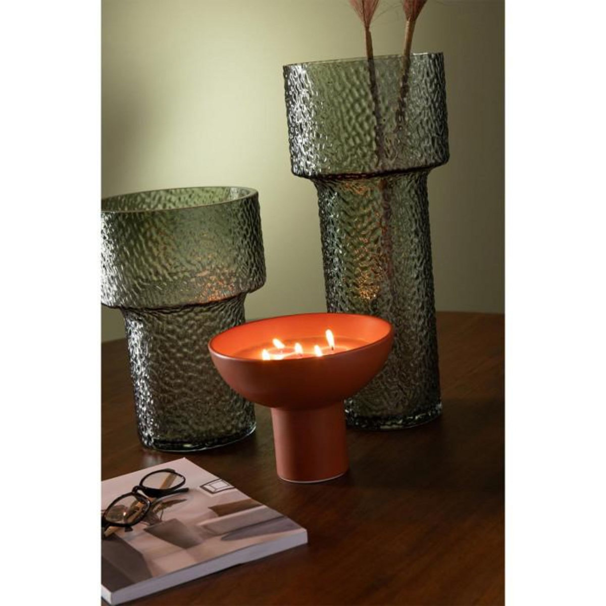 Paris Prix Vase Design en Verre  Betty  30cm Vert