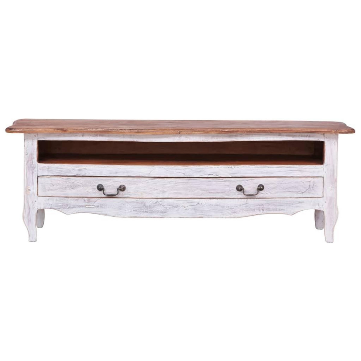 VIDAXL Meuble TV 120x30x40 cm blanc bois d'acajou massif