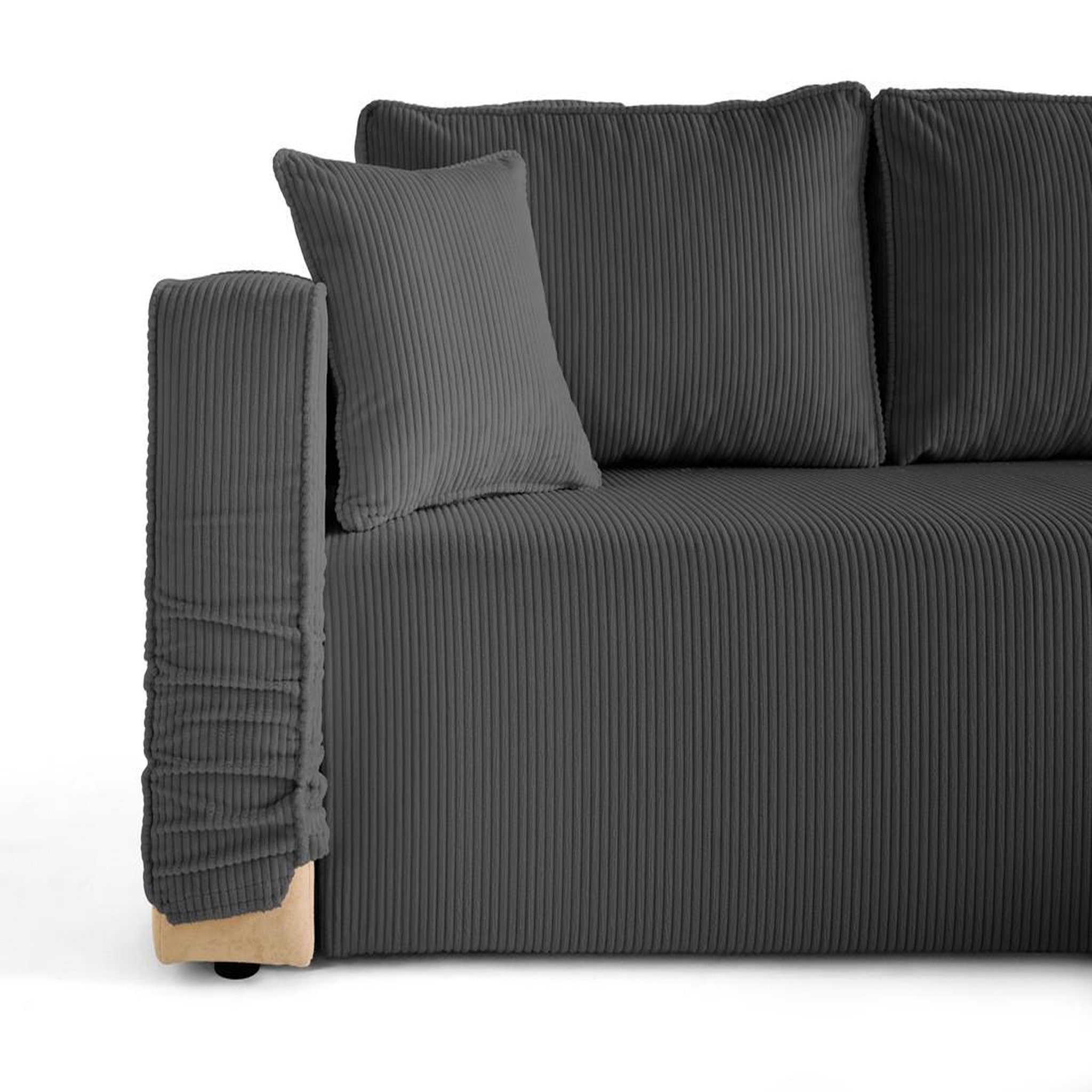 Voir la diapositive 2 : BEST MOBILIER Topaze - canapé d'angle déhoussable réversible 4 places en velours côtelé