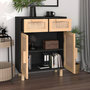Voir la diapositive 3 : VIDAXL Buffet Noir 60x30x75 cm Bois de pin massif et rotin naturel