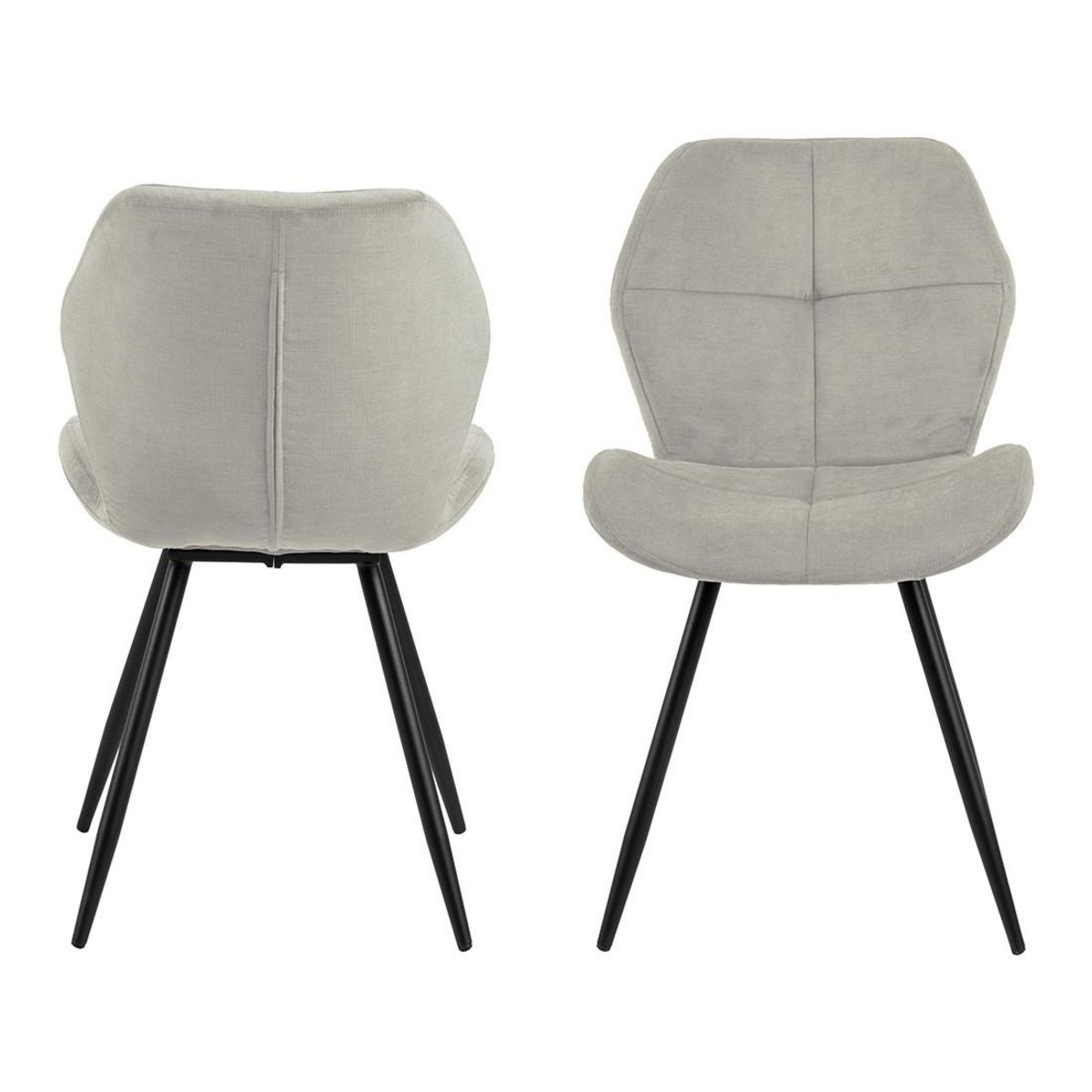 LISA DESIGN Manilla - lot de 2 chaises - en tissu microfibre - pieds en métal