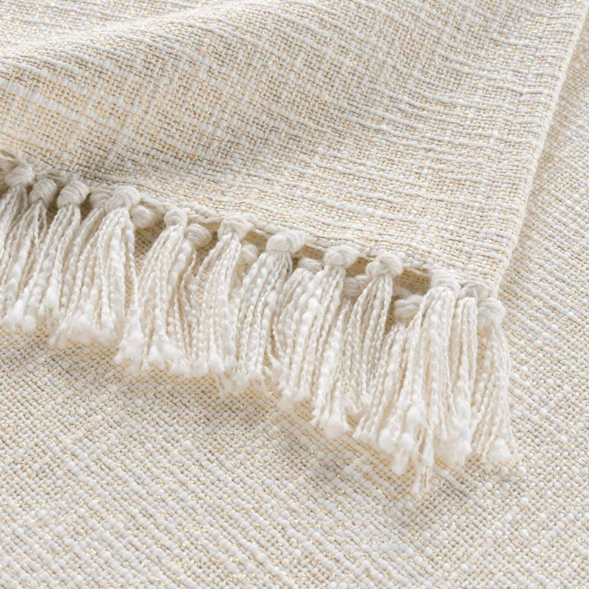 Paris Prix Plaid Uni à Franges  Ziggy  125x150cm Naturel
