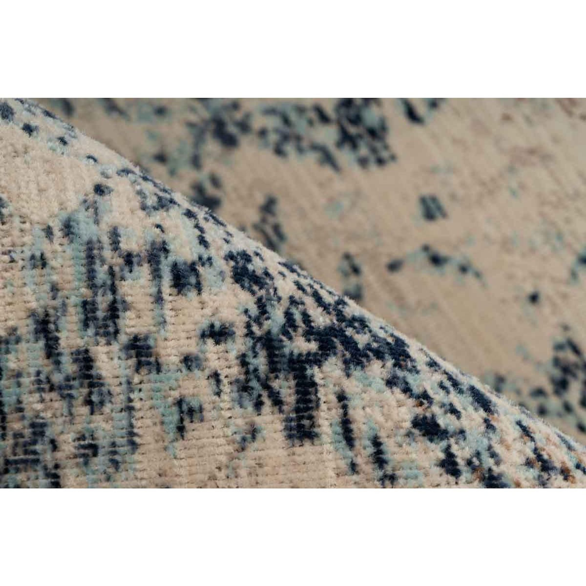 Paris Prix Tapis Tissé Abstrait à Poils Plats  Charu II  Bleu