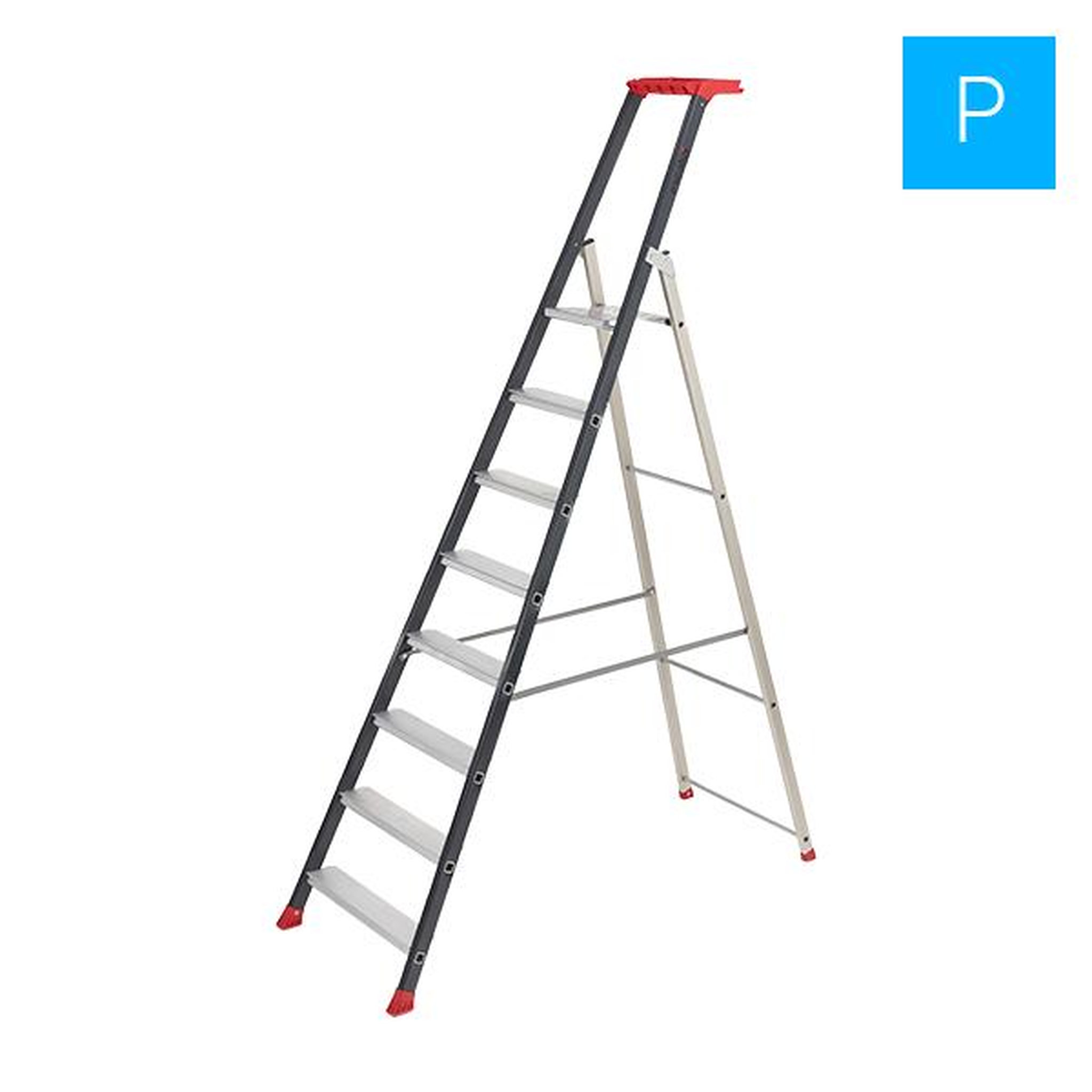 Voir la diapositive 2 : Escalux ESCABEAU PROFESSIONNEL "PROLUX PLUS" 8 MARCHES
