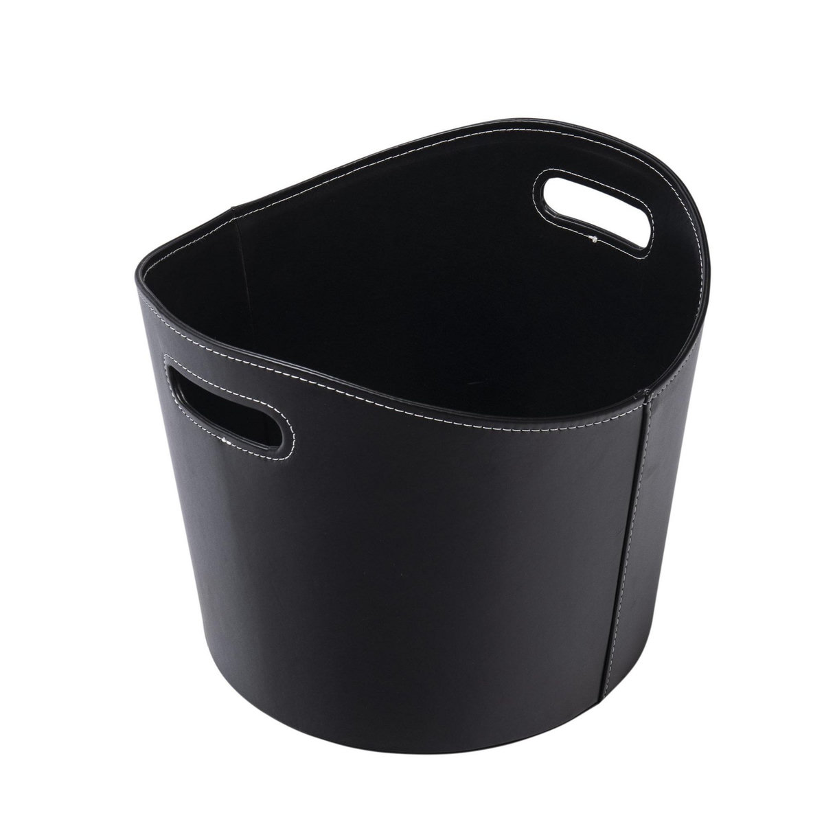 WERKAPRO Panier à bûches rond WERKA PRO  Ø39xh 31cm  Similicuir noir Similicuir noir