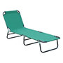 Voir la diapositive 1 : OUTSUNNY Bain de soleil transat pliable inclinable 5 positions acier noir tissu Oxford vert