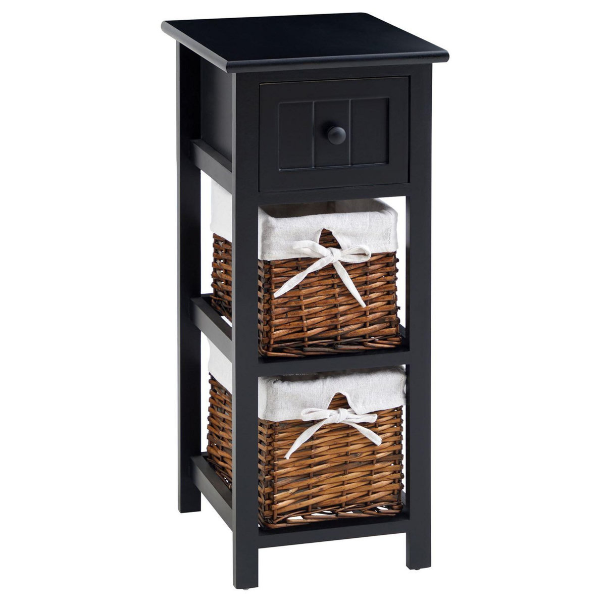 IDIMEX Table de chevet TALASI avec 1 tiroir et 2 paniers - En bois