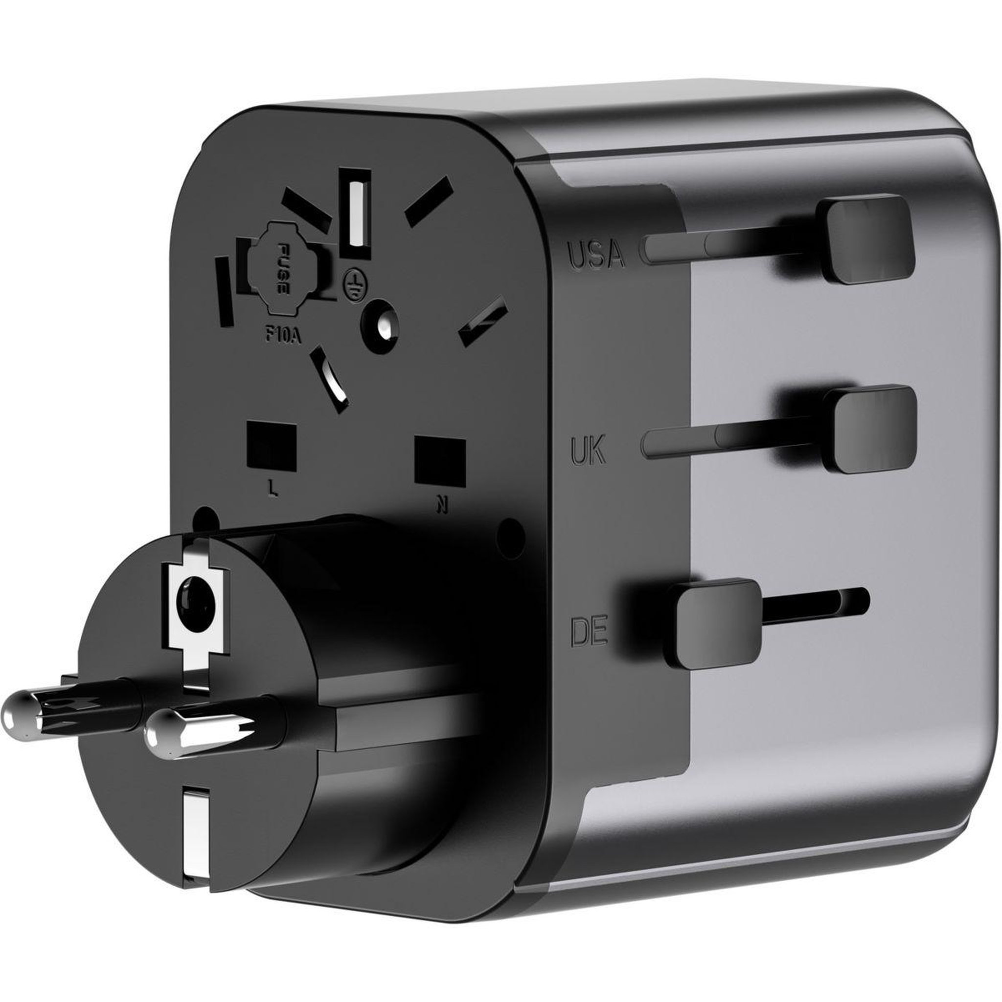 Voir la diapositive 5 : ADEQWAT Adaptateur de voyage universel eu uk us aus asia 30w