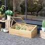 OUTSUNNY Mini serre de jardin serre pour semis dim. 100L x 50l x 36H cm toit 2 pans ouvrables séparement panneaux de polycarbonate bois sapin pré-huilé