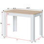Voir la diapositive 2 : VS VENTA-STOCK Table Fixe Silo Couleur Chêne et Blanc, Table de Cuisine, Longueur 109 cm