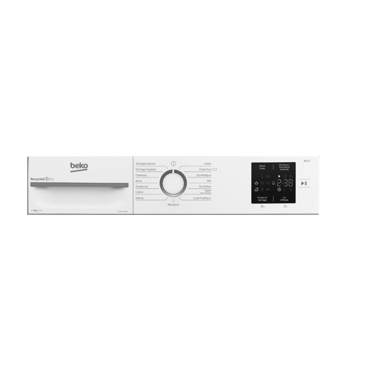 Beko Sèche-linge pompe à chaleur 60cm 9 kg - D3H19302W