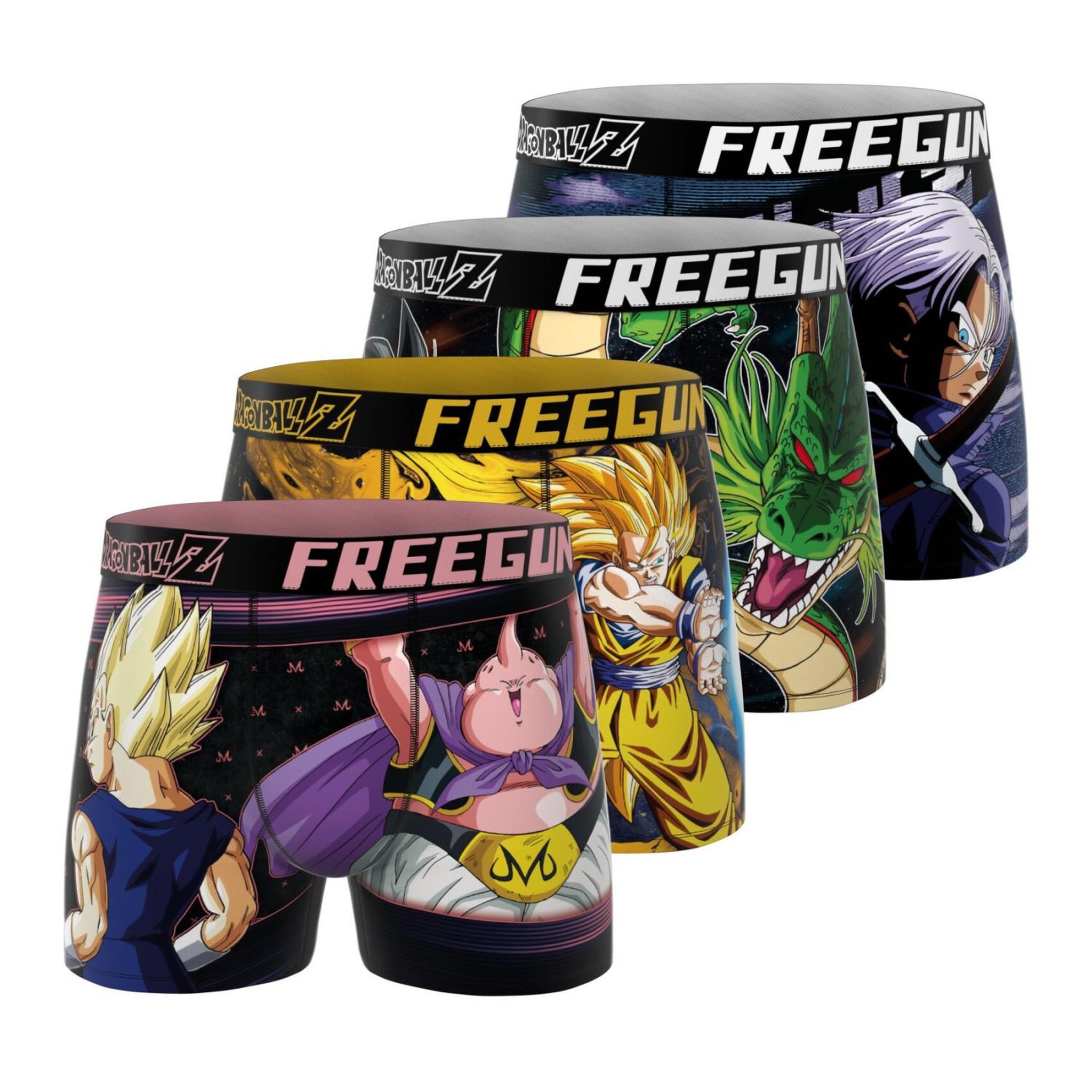 FREEGUN Lot de 4 boxers enfant Dragon Ball Z. Coloris disponibles : Violet