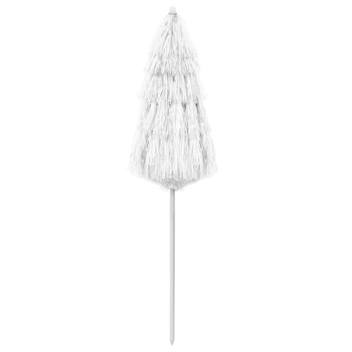 VIDAXL Parasol de plage Hawaii blanc 180 cm