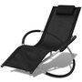 VIDAXL Chaise longue geometrique d'exterieur Acier Noir et gris