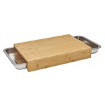 Nogent 3 etoiles Planche à découper bambou 41x28,5cm + 2 tiroirs inox - 09951g